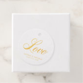 Elegante Cursieve Liefde Bruiloft Folie Bedankjes Labels (Met doos)