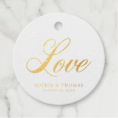 Elegante Cursieve Liefde Bruiloft Folie Bedankjes Labels (Voorkant)