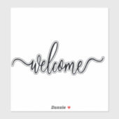 Elegante cursieve welkomsttekst sticker (Vel)