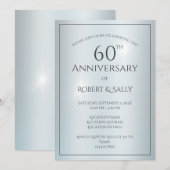 Elegante Custom 60th Wedding Jubileum Party Kaart (Voorkant / Achterkant)