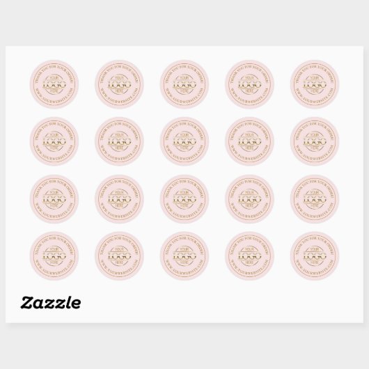 Elegante Custom Business Logo Promotional Blush Pi Ronde Sticker (Vel)