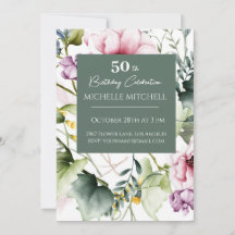 Elegante Custom Floral 50ste verjaardag
