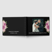 Elegante Custom Foto Zwart Bruiloft Gastenboek (Volledig)