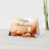 Elegante Custom Happy Thanksgiving Dinner Table Feestdagen Kaart (Voorkant)