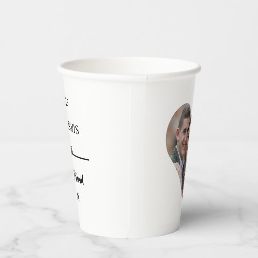 Elegante Custom Heart Photo Wedding Papieren Bekers (Rechts)