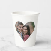 Elegante Custom Heart Photo Wedding Papieren Bekers (Voorkant)