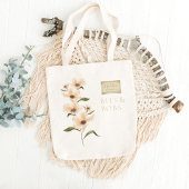 Elegante Custom Monogram Naam  Bloemen Stempel Tote Bag