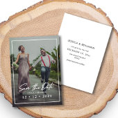 Elegante Custom Photo Wedding Save the Date Kaart