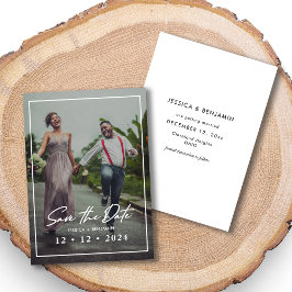 Elegante Custom Photo Wedding Save the Date Kaart