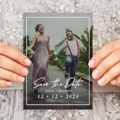 Elegante Custom Photo Wedding Save the Date Kaart