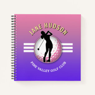 Elegante Custom Vrouwen Golfer Design Notitieboek