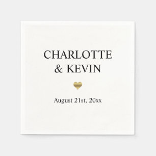 Elegante Custom Wit Goud Kleur Hart Wedding Servet