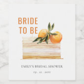 Elegante Cute Boho Sinaasappel Fruitcake Bruidsdou Wijn Etiket (Enkel label)