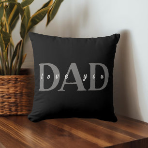 Elegante DAD Love You Zwarte Worpkussen Kussen