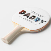 Elegante DADDY Fotocollage Happy Vaderdag Tafeltennisbatje (Voorkant Gekanteld)