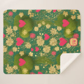 Elegante Dag van de Valentijn, monogram, mos Sherpa Deken (Voorkant (horizontaal))