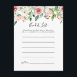 Elégante Dainty Automne Floral Bucket List Cartes<br><div class="desc">Ces élégantes cartes de poche fleurie automne dainty sont l'activité parfaite pour une réception de mariage moderne ou douche nuptiale. Le design présente des roses illustrées de rose, de blush et de blanc, des pivoines avec feuillage vert groupé en bouquets, accentuant les belles couleurs d'automne. Le signe Liste de regroupement...</div>