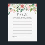 Elégante Dainty Automne Floral Bucket List Cartes<br><div class="desc">Ces élégantes cartes de poche fleurie automne dainty sont l'activité parfaite pour une réception de mariage moderne ou douche nuptiale. Le design présente des roses illustrées de rose, de blush et de blanc, des pivoines avec feuillage vert groupé en bouquets, accentuant les belles couleurs d'automne. Le signe Liste de regroupement...</div>