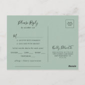 Élégante Dainty Automne Floral Menu Choix RSVP (Dos)