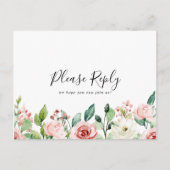 Élégante Dainty Automne Floral Menu Choix RSVP (Devant)