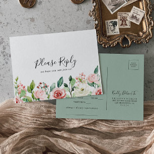 Élégante Dainty Automne Floral Menu Choix RSVP