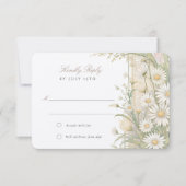 Elégante Daisies Mariage Carte RSVP (Devant)