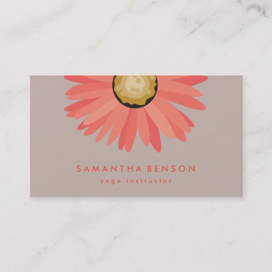 Elegante Daisy Flower Logo Yoga Visitekaartje (Voorkant)