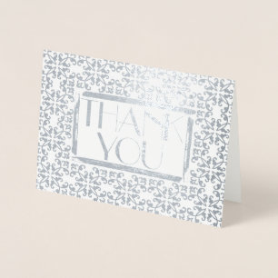 Elegante Damask Art Deco elke gelegenheid Dank u Folie Kaarten