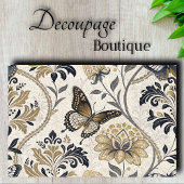 Elegante Damask Butterfly Decoupage Tissuepapier
