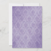 Elegante Damask Three Fotocollage | Paars Save The Date (Achterkant)