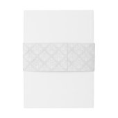 Elegante Damask Witte Bruiloft Uitnodigingen Wikkel (Achterkant Voorbeeld)