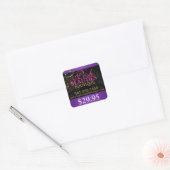 Elegante Damast en Gouden Swirls Prijs Label (Envelop)
