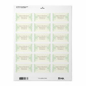 Elegante damast mint groen, bruin, ivoor bruiloft etiket (Full Sheet)