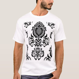 Elegante  Damast Naadloze Textuur T-shirt