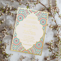 Elegante Damast Sierlijke Mihrab Moslim Bruiloft