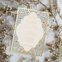 Elegante Damast Sierlijke Mihrab Moslim Bruiloft