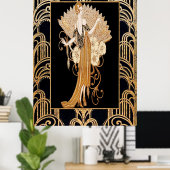 Élégante dame déco avec ventilateur (Bureau à domicile)