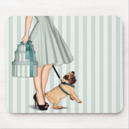 Elegante dame en pug muismat