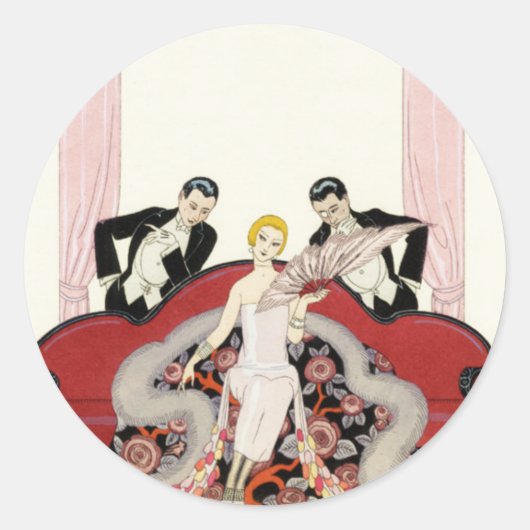 Elegante dame in Parijs Art Deco Stickers (Voorkant)