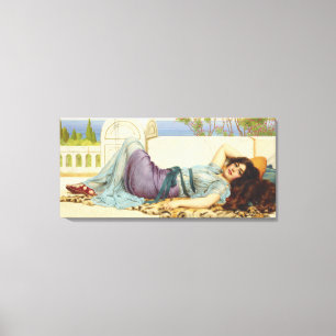 elegante dame omlaag, ontspannen canvas afdruk