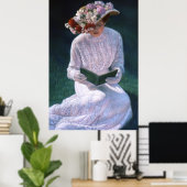 Elégante dame victorienne, lecture, décoration aff (Bureau à domicile)