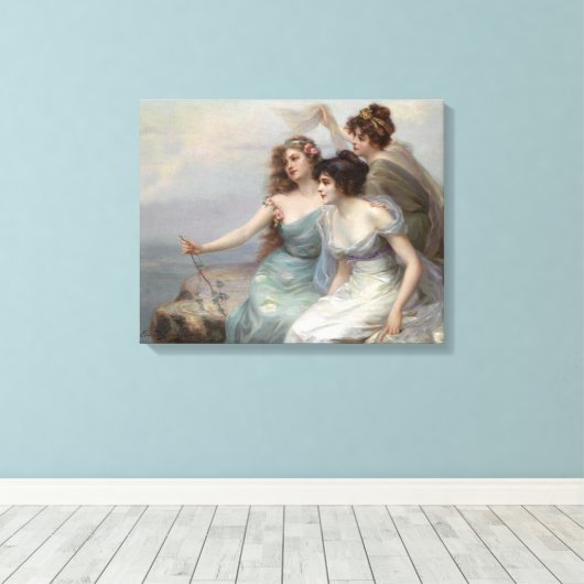  elegante dames canvas afdruk (Insitu (Houten vloer))