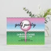 Elegante Dames Golf Feest Design Save The Date (Staand voorkant)