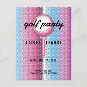 Elegante Dames Golf Feest Design Uitnodiging Briefkaart
