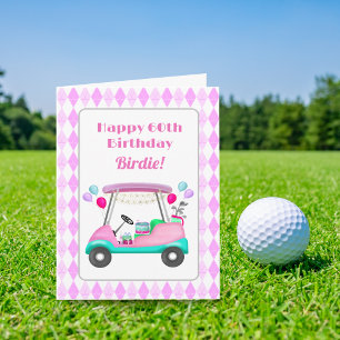 Elegante dames golf feestkar verjaardag kaart
