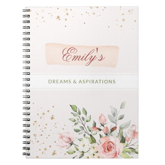 Elégante Dames Journal Fille Floral Pastel Rose Ch (Devant)