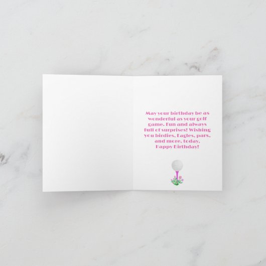 Elegante damesgolffeestkar 34e verjaardag   kaart (Binnen)
