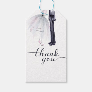 Elegante "Dank je wel"-kaart voor de bruidsdans Cadeaulabel