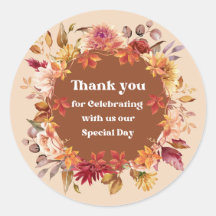 Elegante dank u botanische bloemen herfst bruiloft