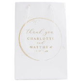 Elegante Dank U Gouden Bruiloft Medium Cadeauzakje (Voorkant)